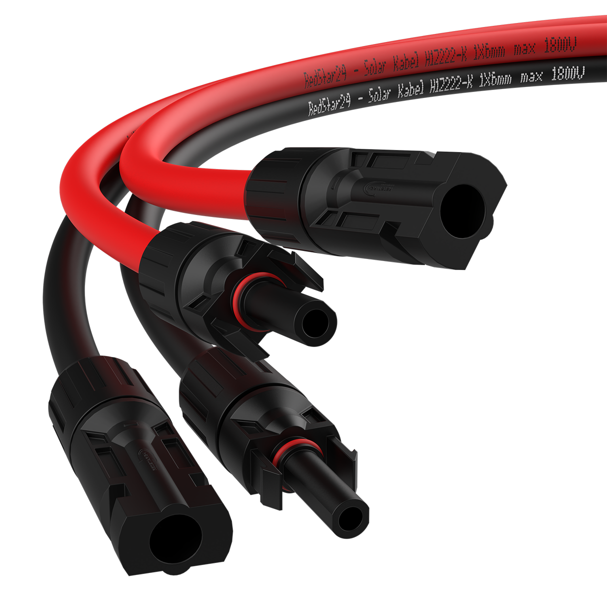RedStar24 Solarkabel Verlängerung 4mm² Set – Rot und Schwarz für Photovoltaik