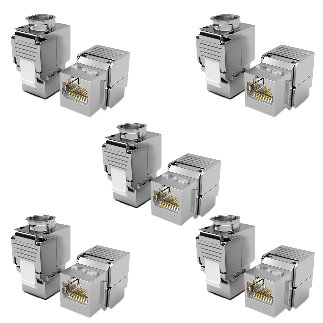 RJ45 Keystone Modul Cat.6A geschirmt – werkzeuglos – 1 bis 48 Stück Set – 10 Gbit/s LAN Modul | RedStar24