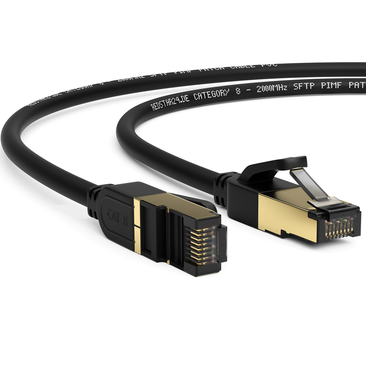 RedStar24 CAT 8 Patchkabel schwarz – RJ45 LAN Kabel 40 Gbit/s