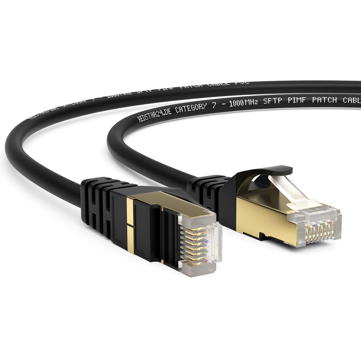 RedStar24 CAT 7 Patchkabel schwarz – RJ45 LAN Kabel 10 Gbit/s
