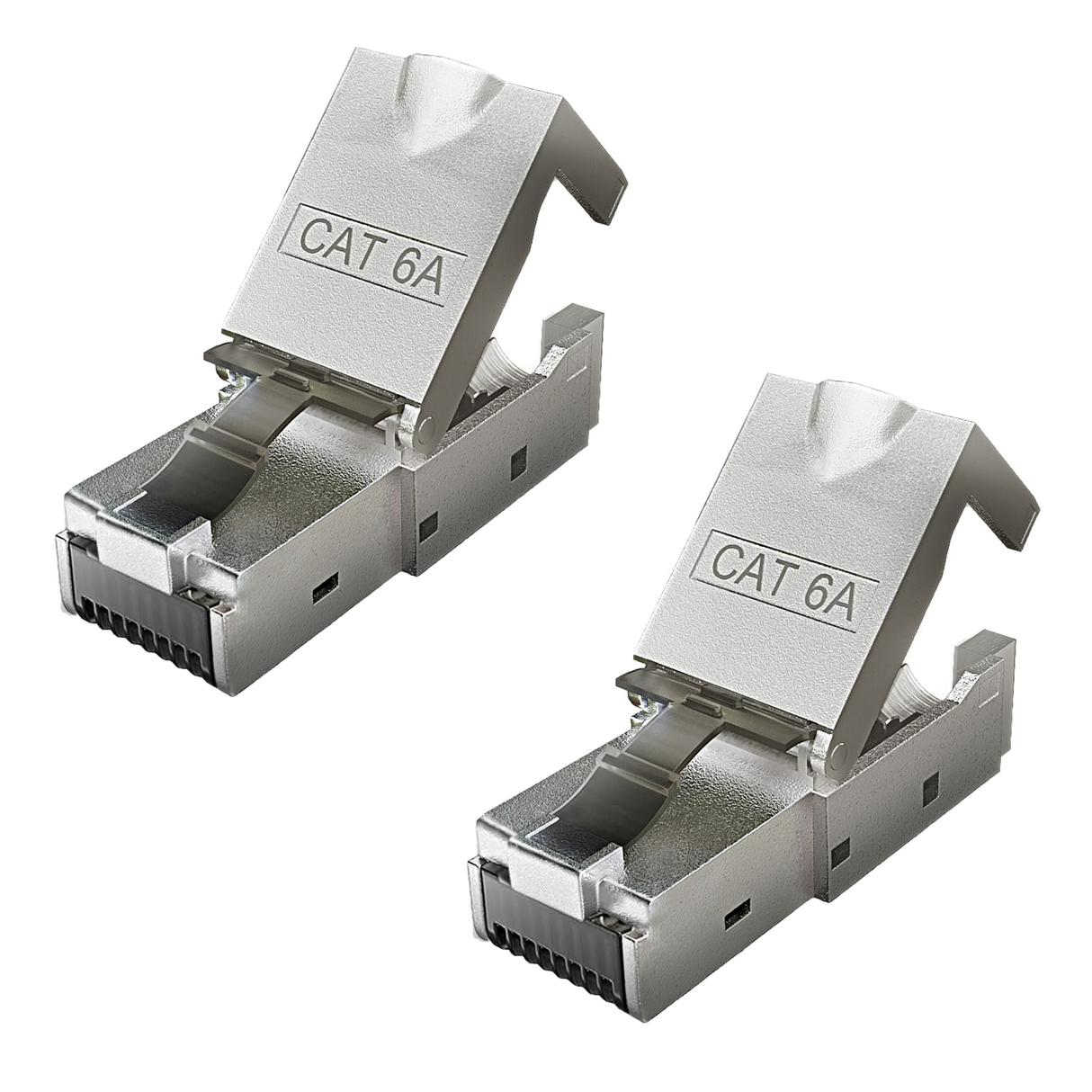 RedStar24 CAT6a Netzwerkstecker RJ45 Werkzeuglos – Geschirmt – 10 Gigabit Ethernet – für Verlegekabel – Sets 1 bis 24 Stück