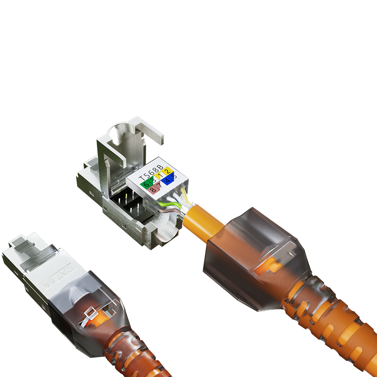 Werkzeugfreier RJ45 Stecker für CAT6/6a/7/7a Verlegekabel – RedStar24