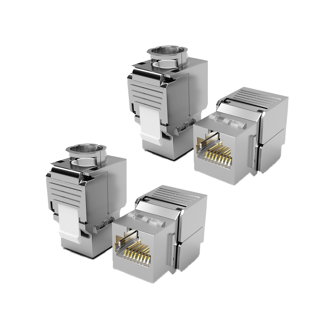 RJ45 Keystone Modul Cat.6A geschirmt – werkzeuglos – 1 bis 48 Stück Set – 10 Gbit/s LAN Modul | RedStar24