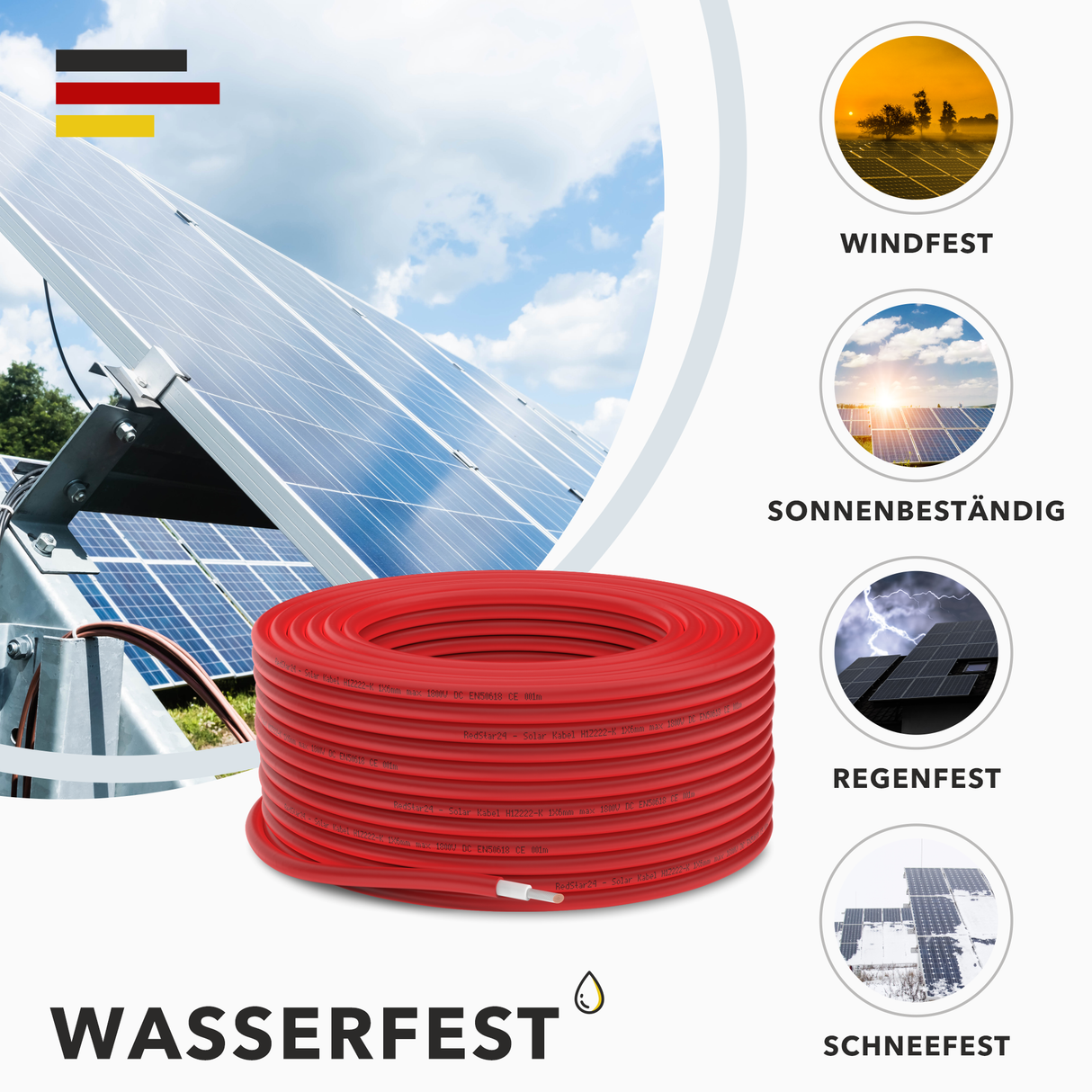 Photovoltaic cable 4mm² H1Z2Z2-K (PV1-F) - black/red 5-100 m