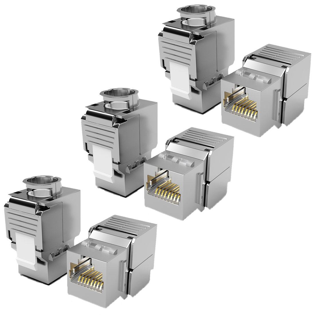 RJ45 Keystone Modul Cat.6A geschirmt – werkzeuglos – 1 bis 48 Stück Set – 10 Gbit/s LAN Modul | RedStar24