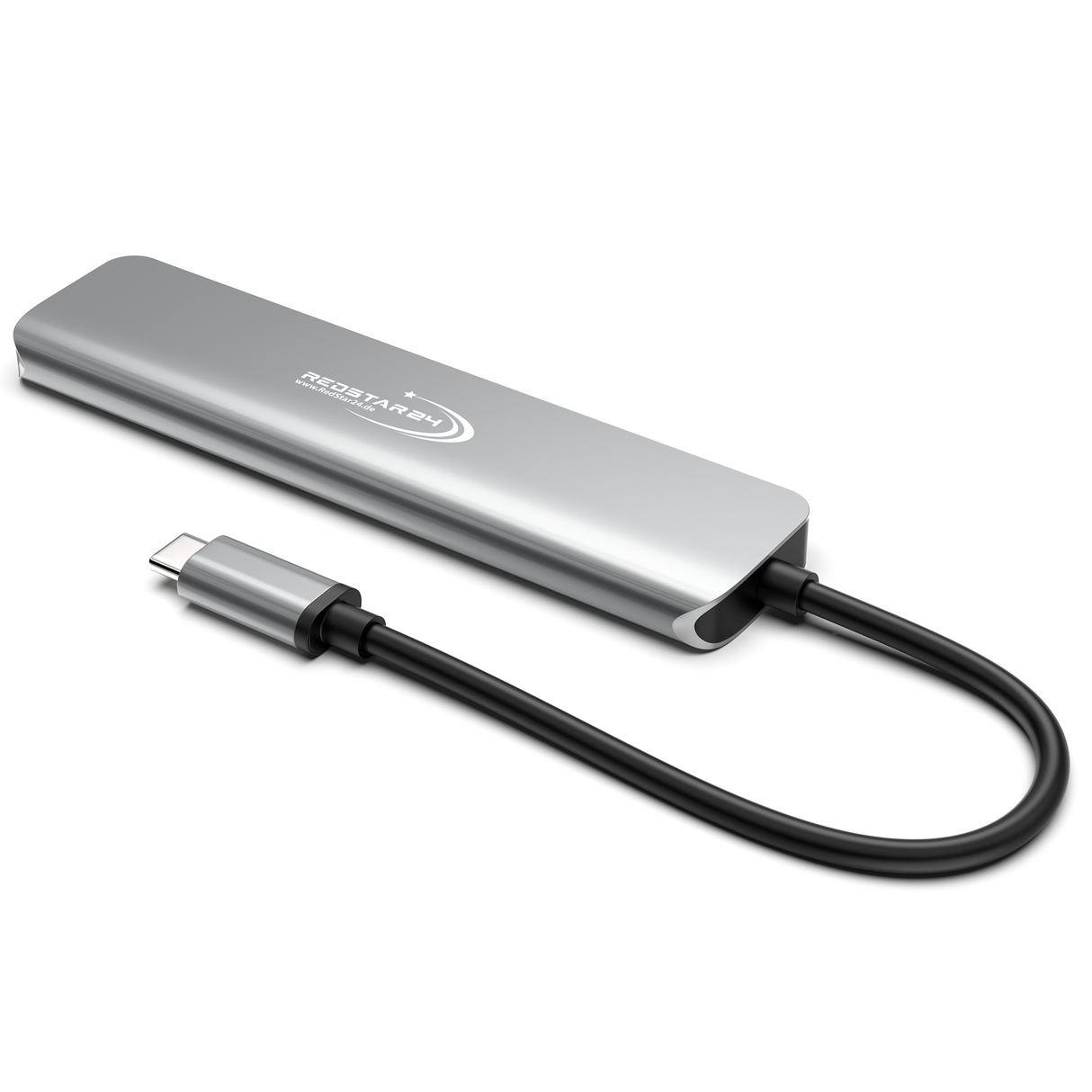 RedStar24 USB C Hub 7-in-1 Adapter – HDMI 4K, USB 3.0, MicroSD/SD, USB-C & PD 100W – Space Grau für MacBook, Laptop, Samsung, TV