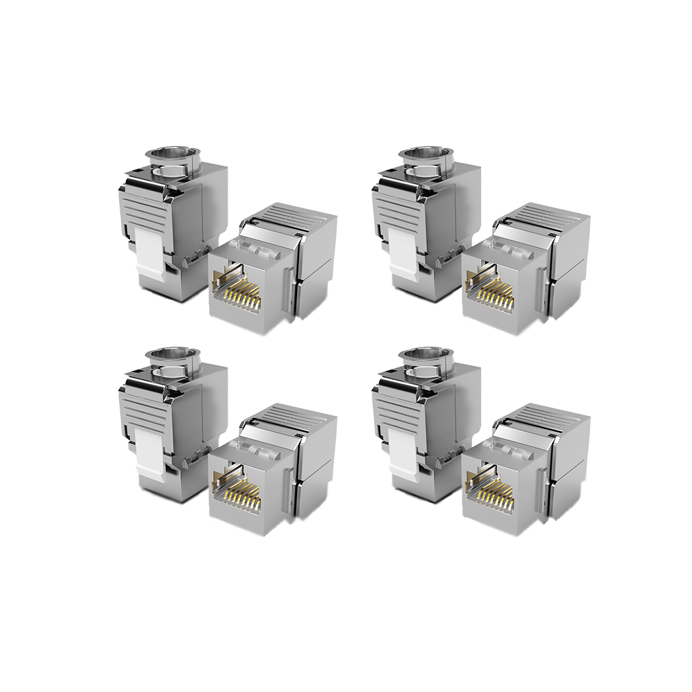 RJ45 Keystone Modul Cat.6A geschirmt – werkzeuglos – 1 bis 48 Stück Set – 10 Gbit/s LAN Modul | RedStar24