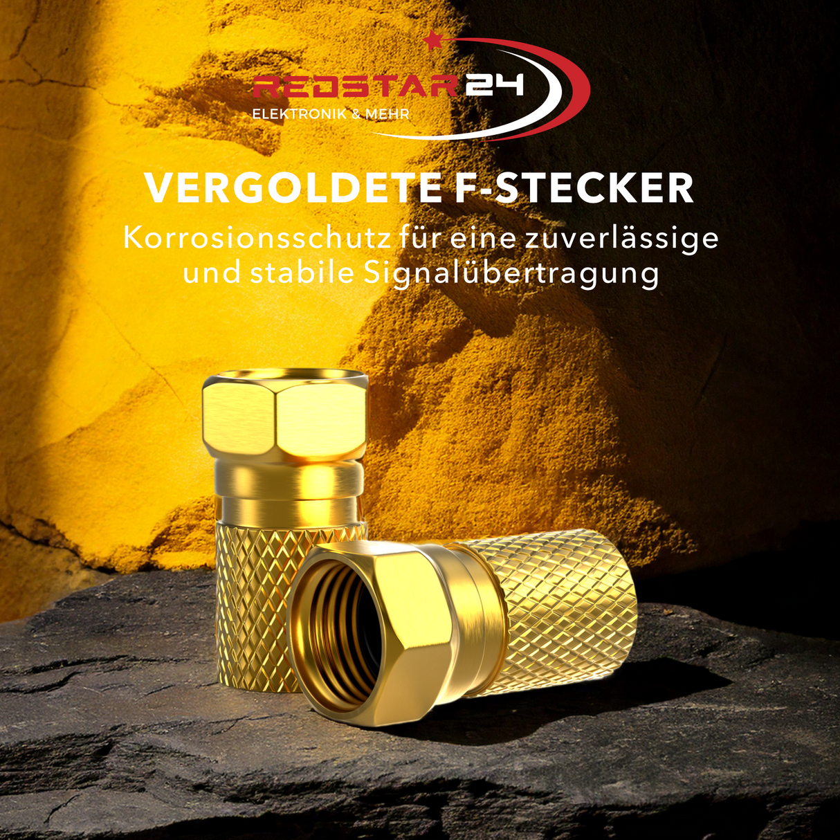 RedStar24 F-Stecker Set 10er Pack für SAT & TV Anlagen