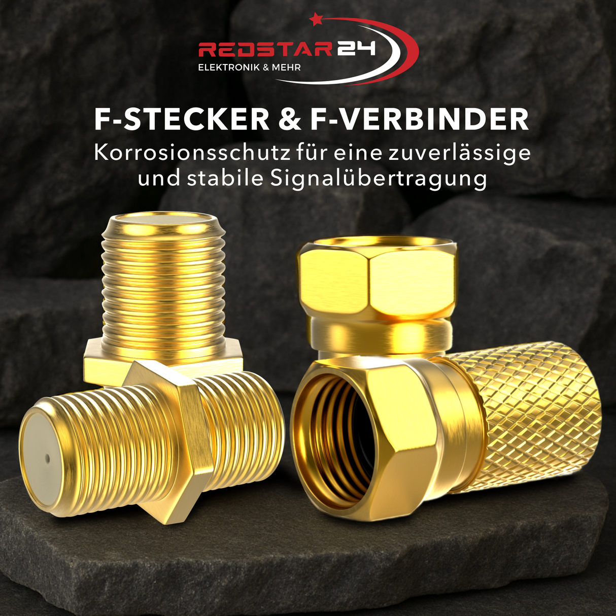 SAT Kabel Adapter Set – 10x F-Stecker + 5x F-Verbinder