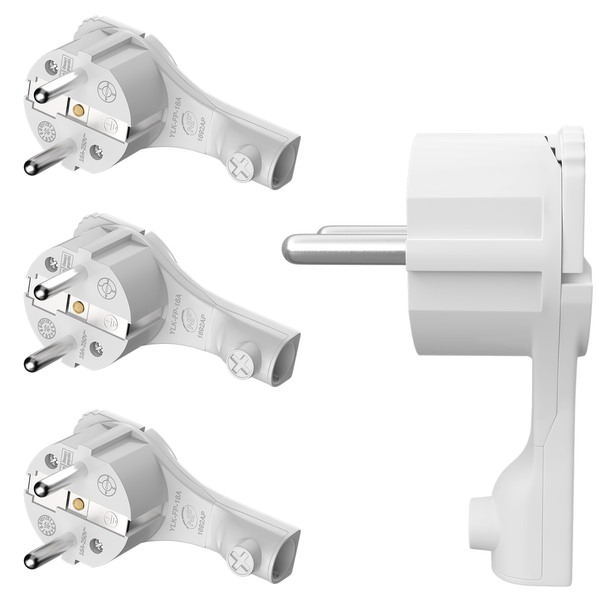 CEE 7/7 Schuko Stecker Weiß/Schwarz RedStar24