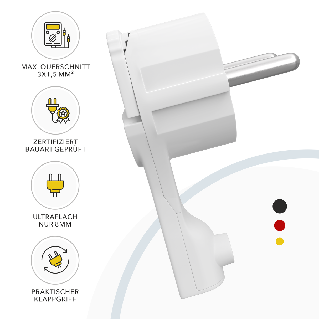 RedStar24 Winkelstecker 1er bis 10er Set extra flach 8 mm