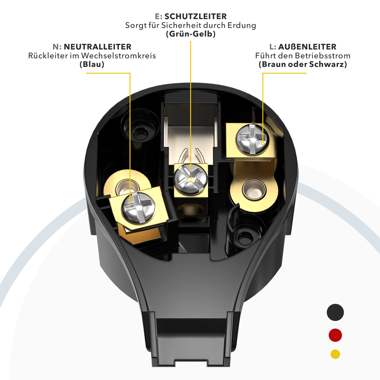 RedStar24 protective contact angle plug extra flat 8 mm – Schuko plug CEE 7/7 with folding handle – Black – Set of 1 to 10