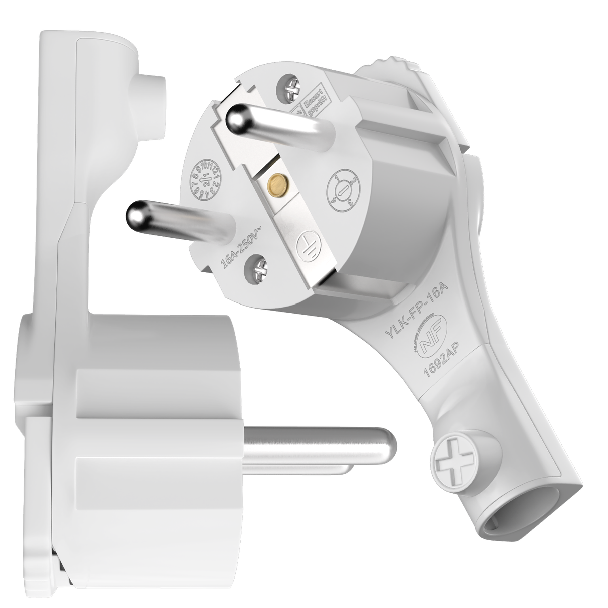 Extra flacher Schutzkontaktstecker für Möbel RedStar24