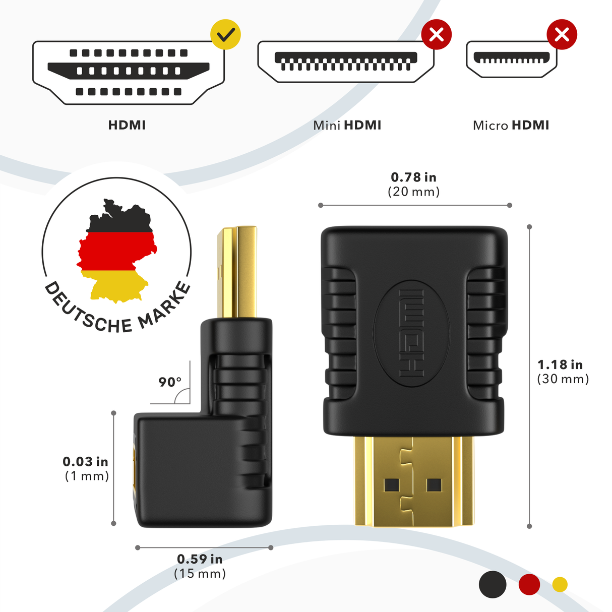 HDMI Adapter gewinkelt für Fire TV Stick, Xbox, PS5, 4K UHD