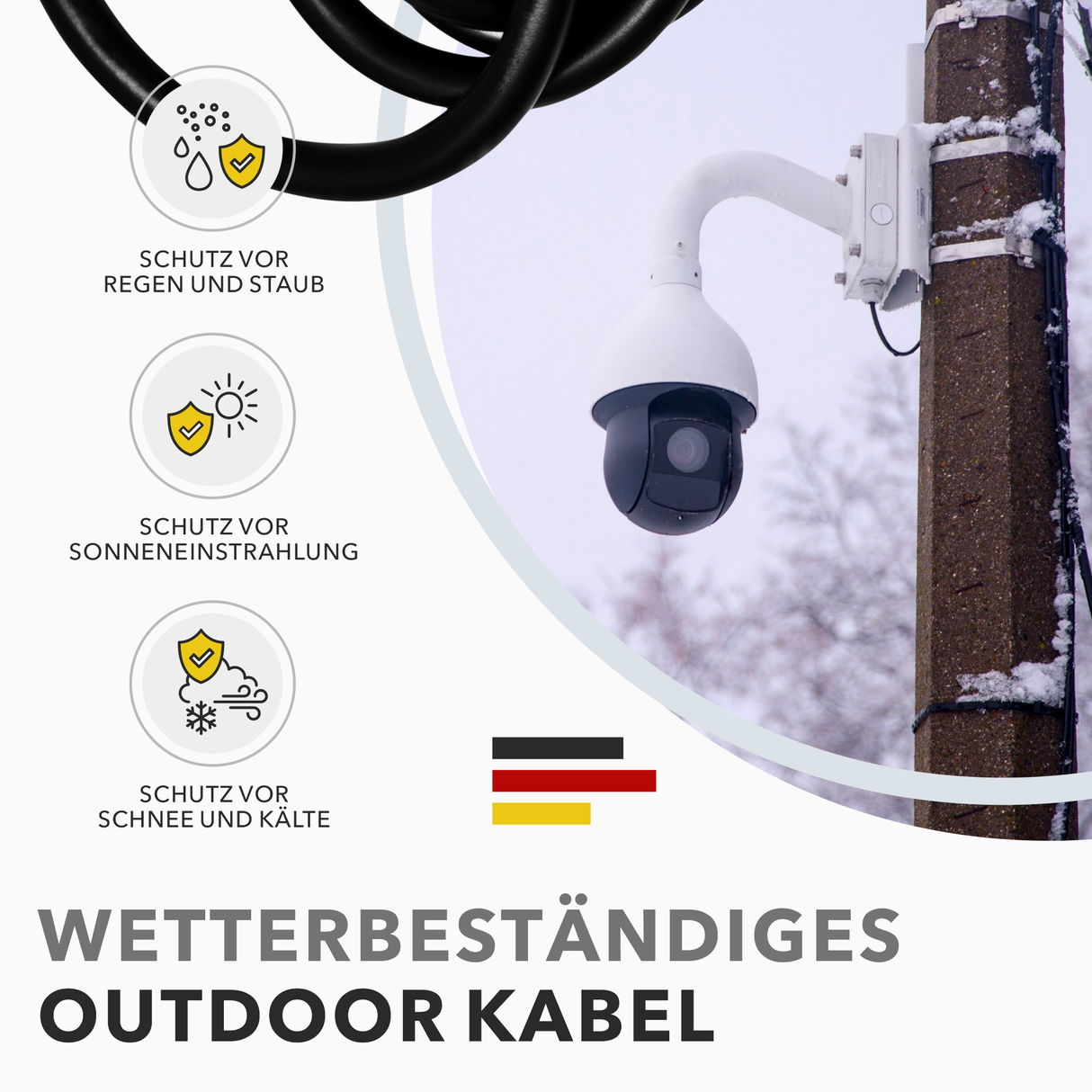 RedStar24 CAT 7 Erdkabel Outdoor Netzwerkkabel – Verlegekabel S/FTP, UV-beständig, 10 Gbit/s (5m–500m)