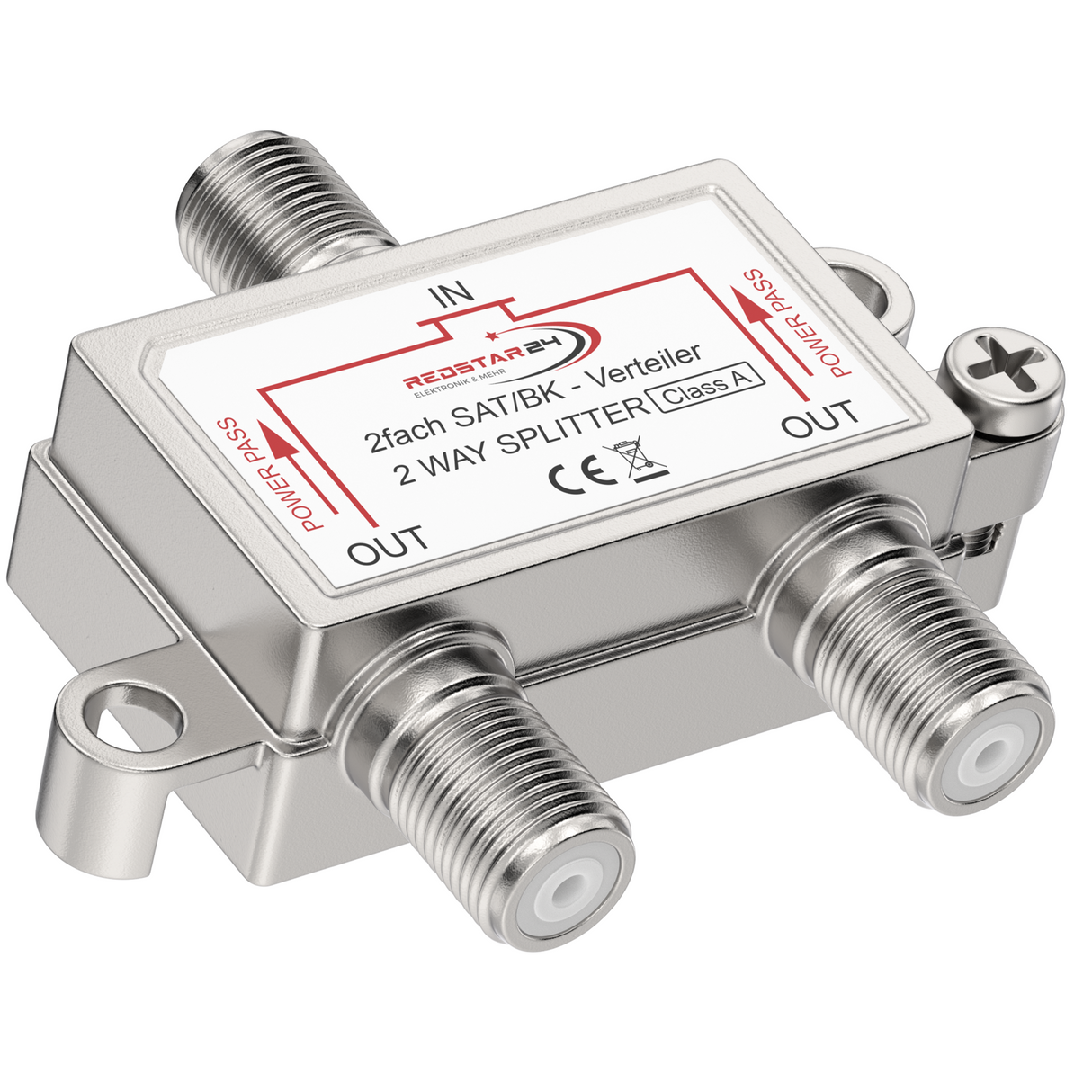 RedStar24 SAT-Verteiler 2-fach – F-Kupplung Splitter 120 dB