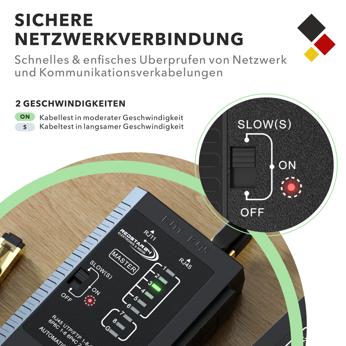 Netzwerktester kompakt & batteriebetrieben – RedStar24