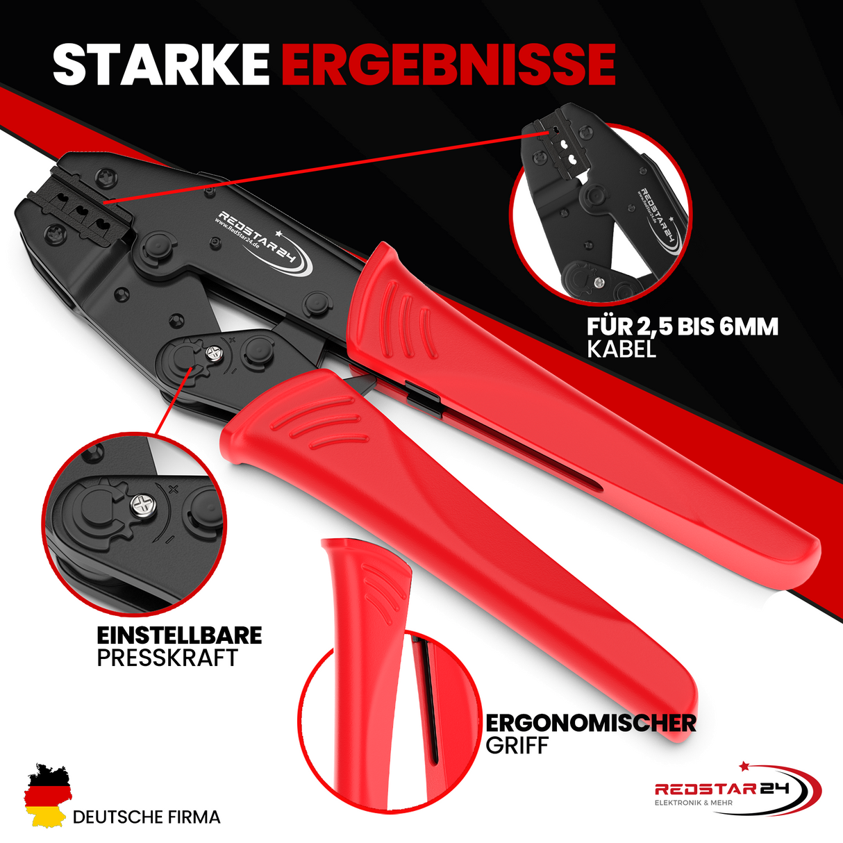 Solarstecker-Set IP67 für 2,5–6mm² PV-Kabel – inkl. Spanner