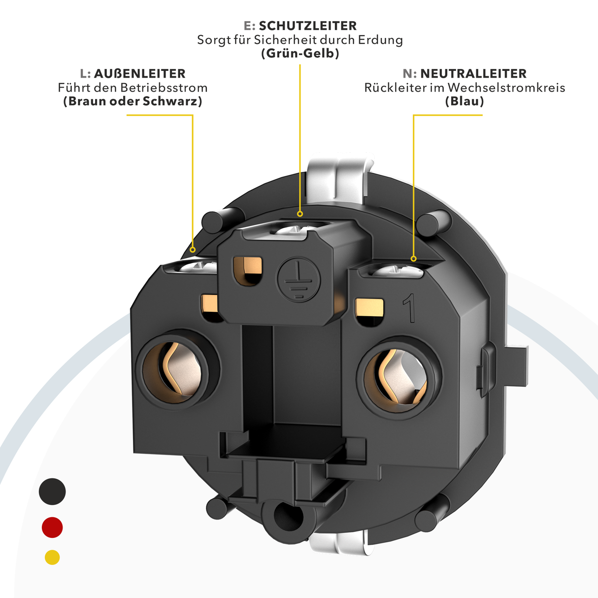 RedStar24 Schuko Schutzkontaktkupplung IP54 – Gummi-Steckdose mit Knickschutztülle für Verlängerungskabel & Outdoor-Einsatz – 1er, 2er, 4er, 10er Set