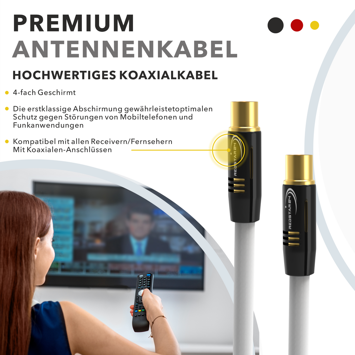 TV Antennenkabel 135 dB DVB-T/T2 DAB UHD – RedStar24