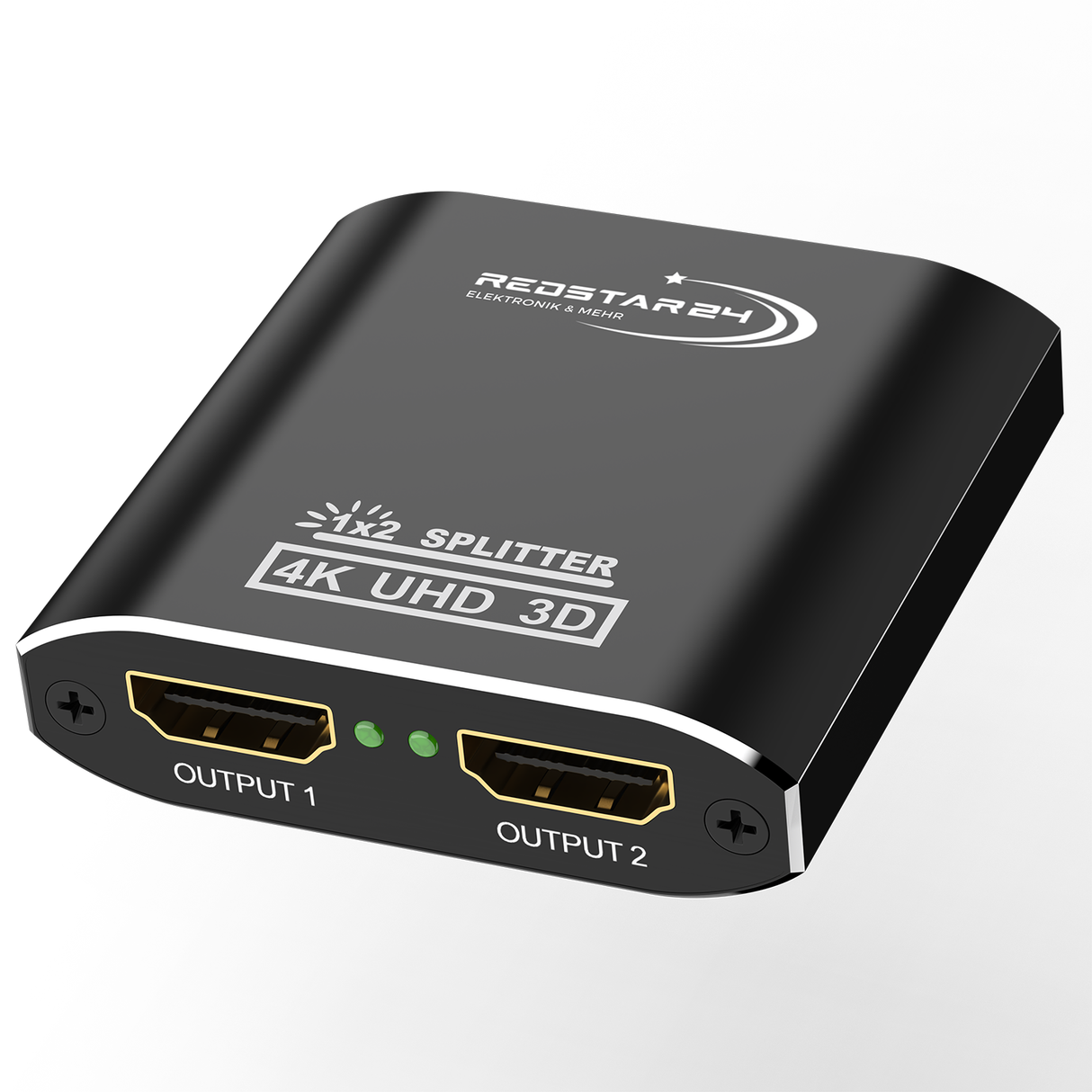 RedStar24 HDMI Splitter 1 In 2 Out – 4K UHD 60Hz Aluminium Gehäuse
