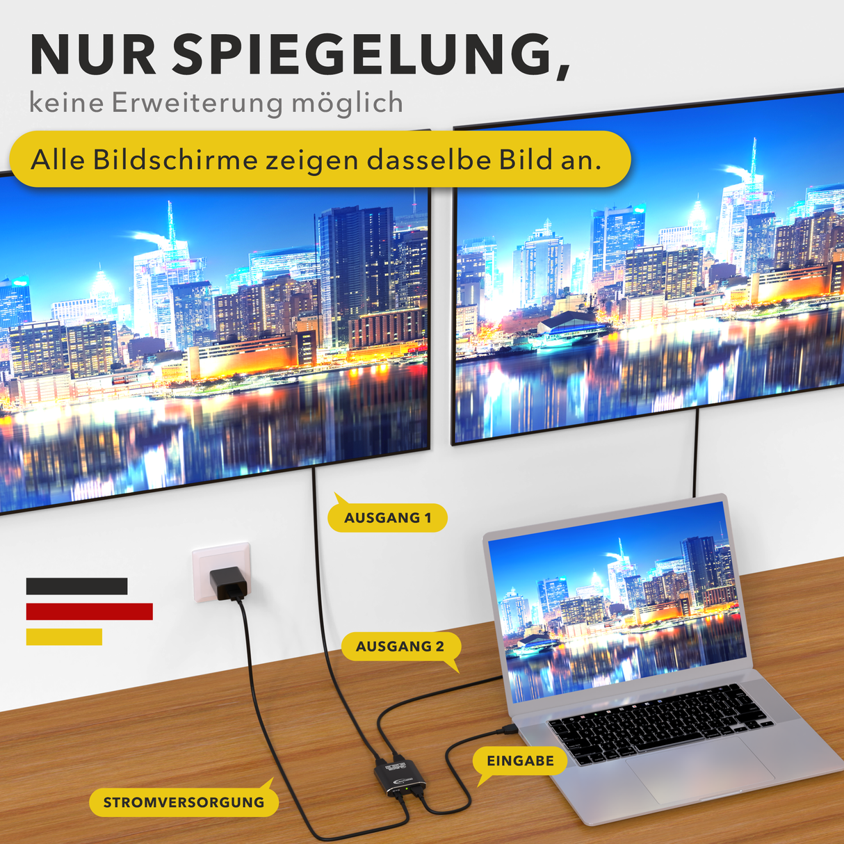 HDMI Signalverteiler 4K UHD – RedStar24 Aluminium Gehäuse