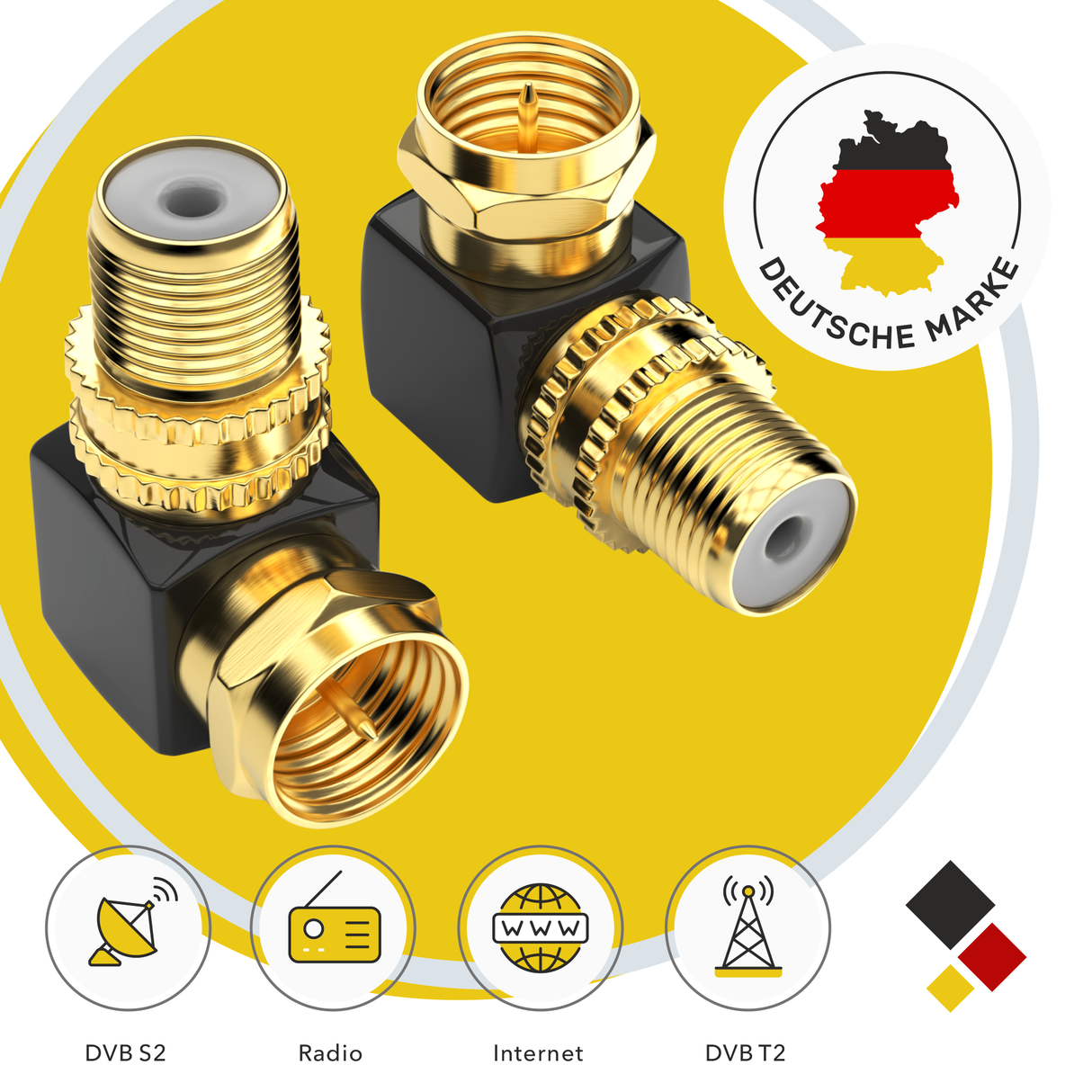 SAT Winkeladapter von RedStar24 für platzsparende Kabelinstallation