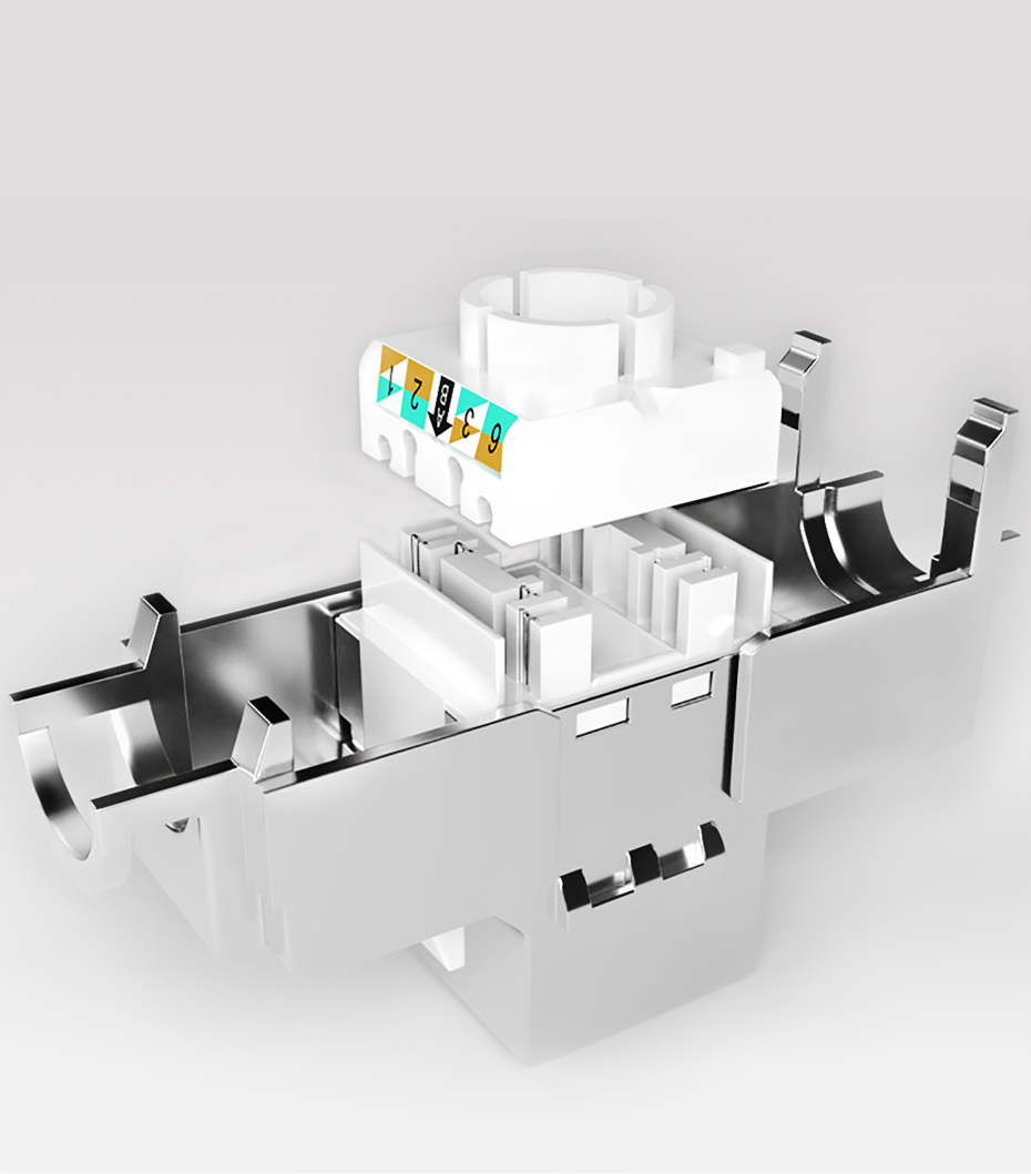 Geschirmtes Cat.6A Keystone Modul – werkzeuglose Snap-In Montage