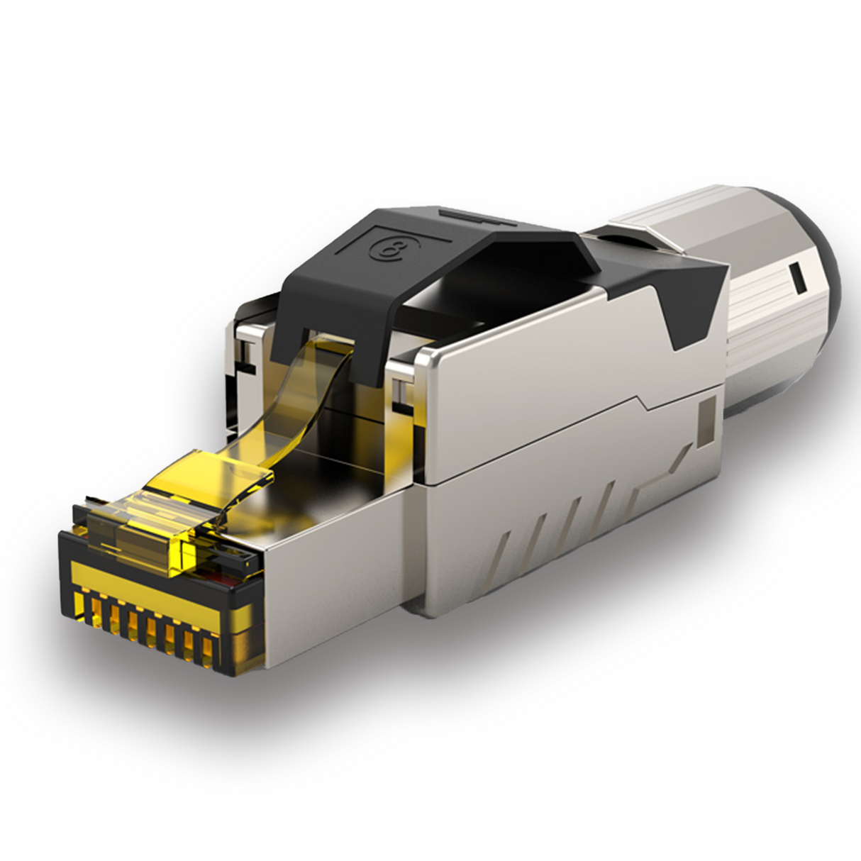 RJ45 Stecker werkzeuglos Cat.8.1 – 1er / 2er / 4er / 10er / 12er Set – LAN Netzwerkstecker geschirmt für Cat 6/7/8 Verlegekabel – 40 Gbit/s