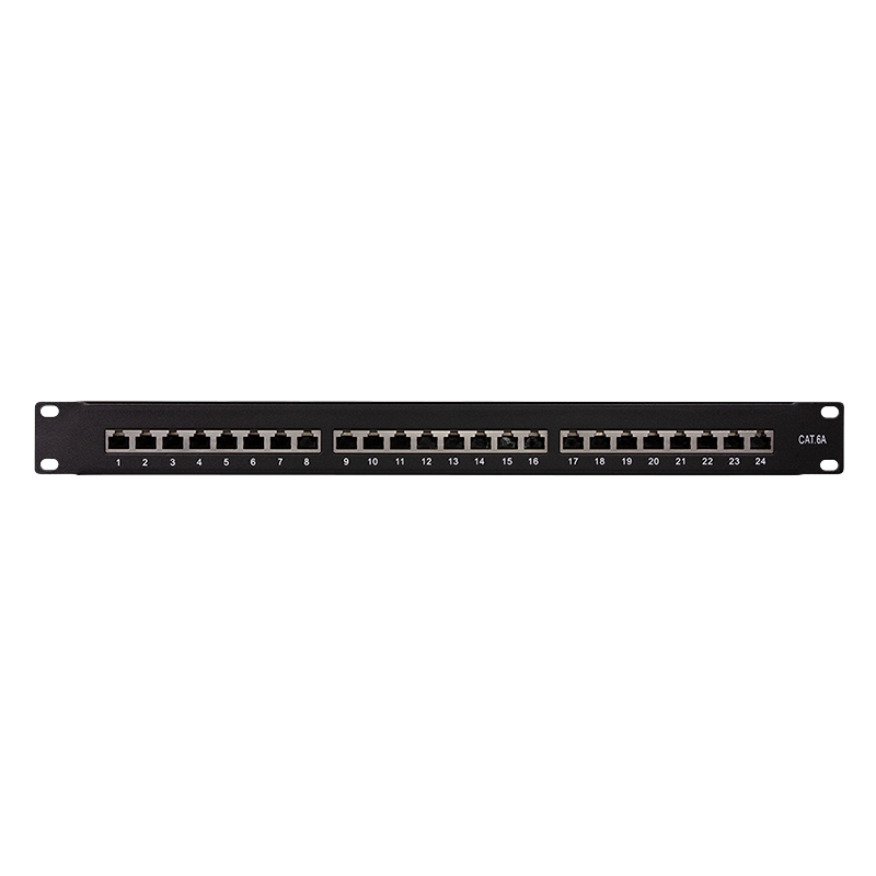 24-Port Patchpanel für 19"-Rack – Cat.6A, PoE++ kompatibel