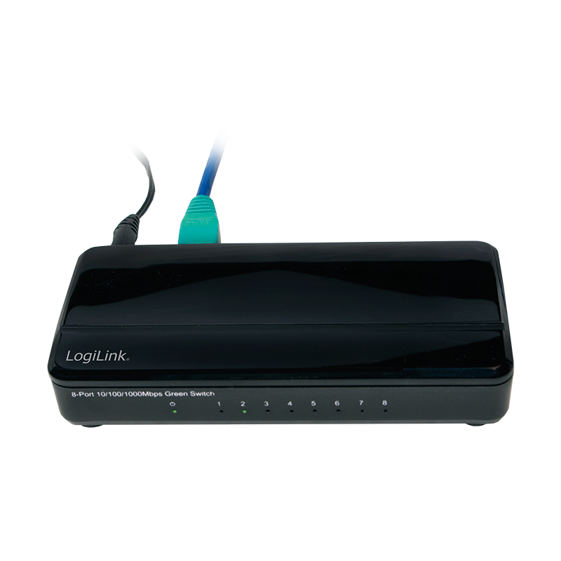 Kompakter Gigabit Switch 8-Port – energieeffizient, LogiLink