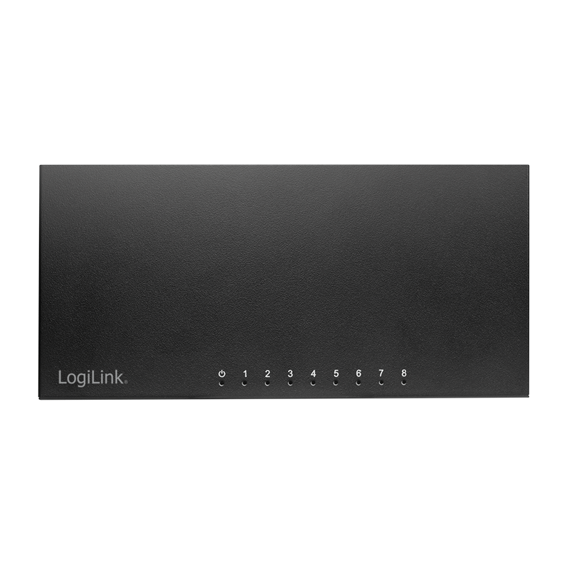 LogiLink 8-Port Gigabit Desktop Switch – Ethernet Netzwerk Switch, Metallgehäuse, lüfterlos, Plug & Play (NS0117)