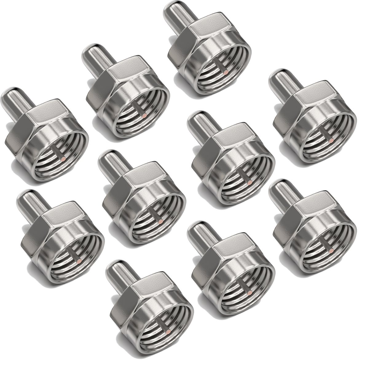 RedStar24 F-Abschlusswiderstand 75 Ohm – 10 Stück Set – Sat Koaxial Kabel Abschluss – Vollmetall, korrosionsgeschützt