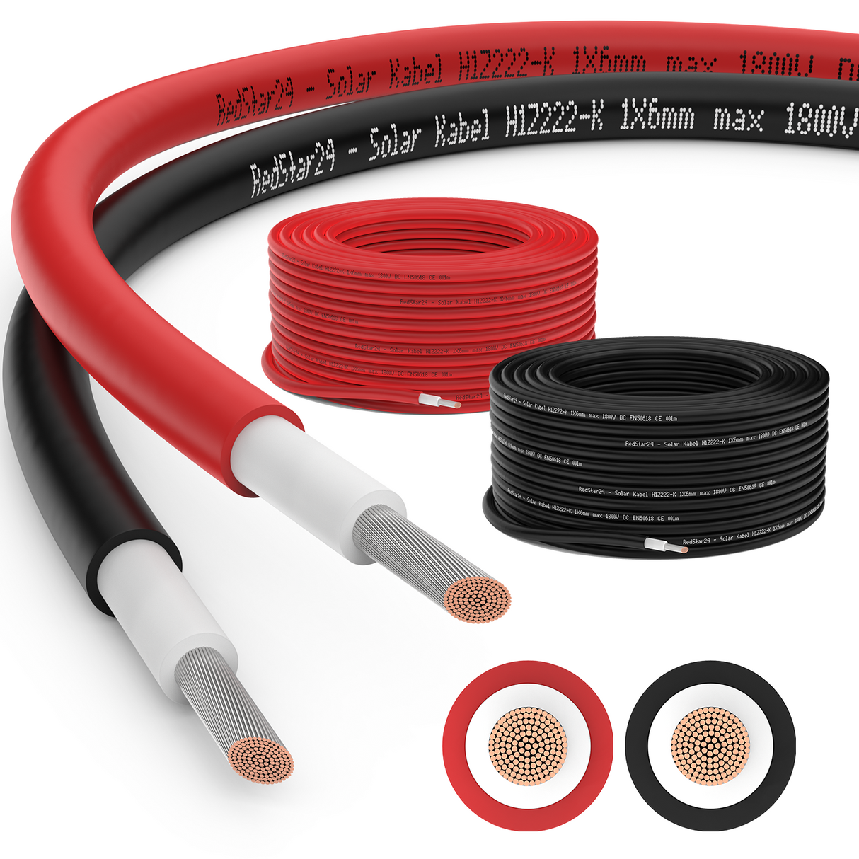 PV-Leitung 4 mm², Doppelisolierung – H1Z2Z2-K