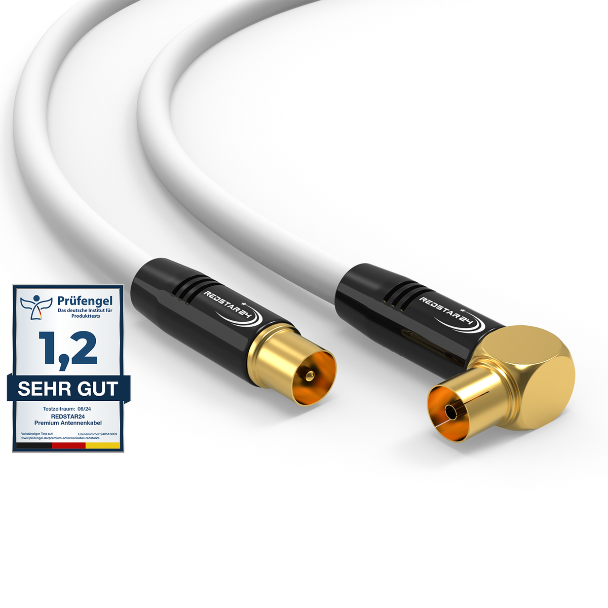 RedStar24 Câble d'antenne coaxial 135dB – HDTV, TNT, Radio, DAB, 4K UHD