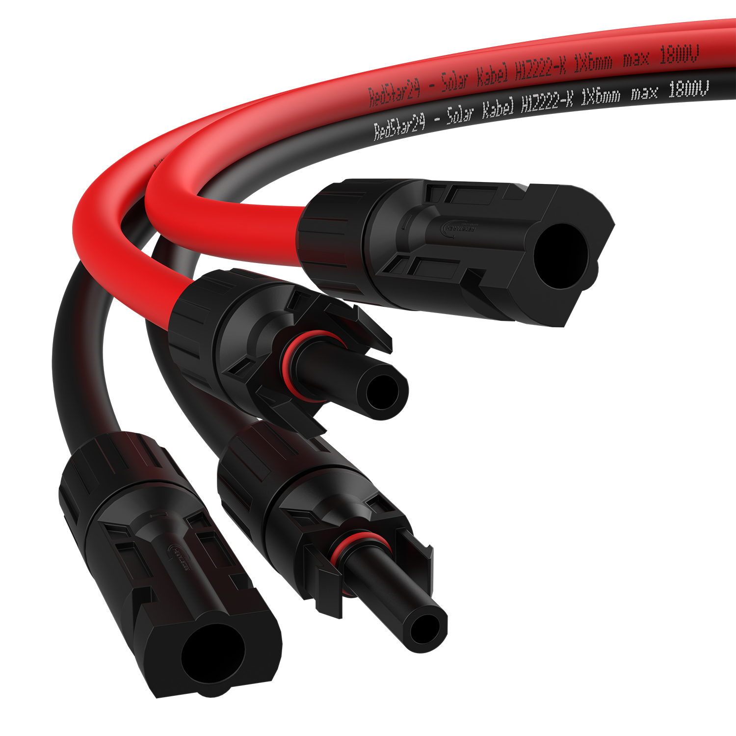 Solarkabel 6mm² Verlängerung 30 Cm, 2 Stück, Mit Steckern, Für Balkonkraftwerk & Solarpanel