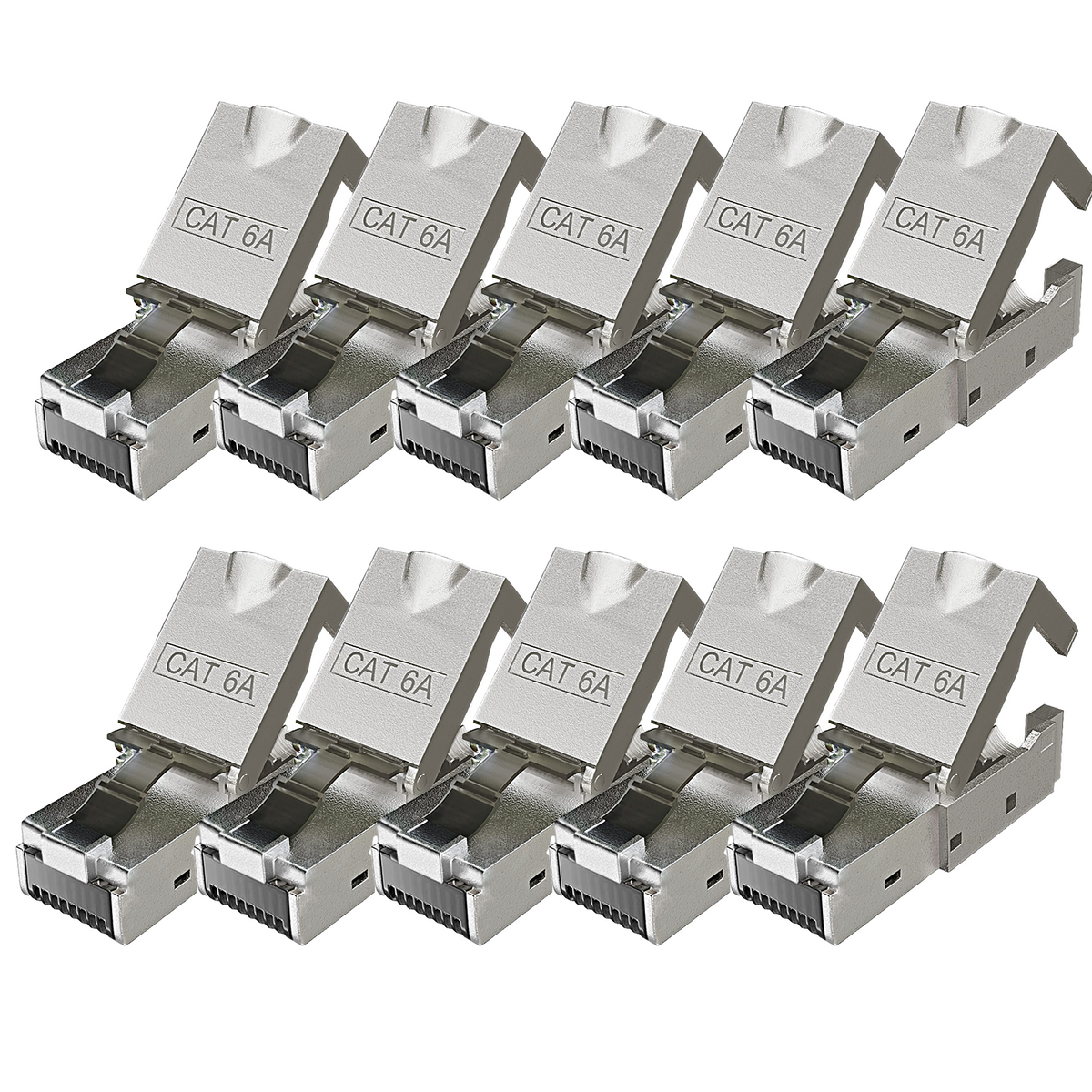RedStar24 Connecteur réseau CAT6a RJ45 sans outil – Blindé – Ethernet 10 Gigabit – pour câble d'installation – Lots de 1 à 24 pièces