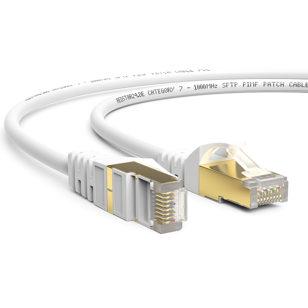RedStar24 CAT 7 Patchkabel – Gigabit LAN Ethernet Kabel RJ45 (0,25m–20m, Schwarz/Weiß, 10 Gbit/s, 600 MH