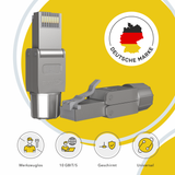 RedStar24 RJ45 Stecker werkzeuglos CAT 7 / CAT 6a – 10 Gbit/s, geschirmt, AWG 22–24