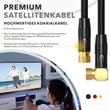 Koaxial SAT Kabel mit 90° Winkelstecker – vergoldete F-Stecker, 4K UHD kompatibel