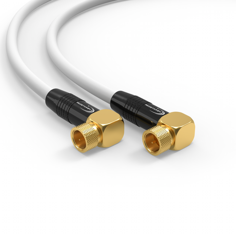 SAT Antennenkabel 135 dB Doppel-Winkel F-Stecker – Weiß – RedStar24