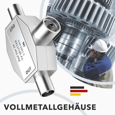 Vollgeschirmter TV Verteiler 2-fach – RedStar24