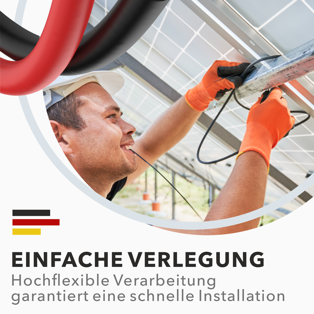 Solarkabel 6mm² – H1Z2Z2-K (PV1-F), rot/schwarz, 5–100 m