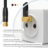 F-Stecker mit 90° Winkel – ideal für enge Räume hinter TV oder Receiver