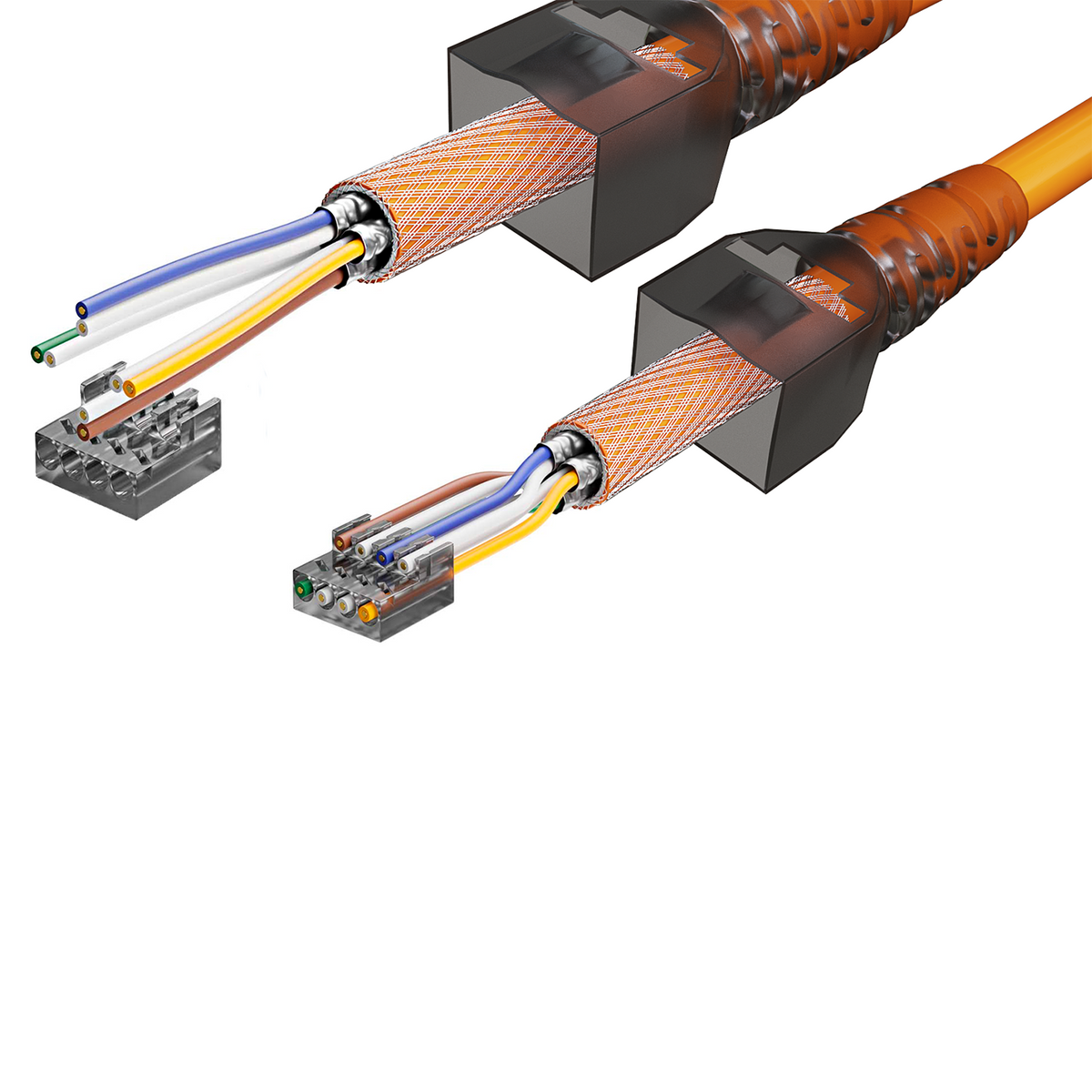 RedStar24 Connecteur réseau CAT6a RJ45 sans outil – Blindé – Ethernet 10 Gigabit – pour câble d'installation – Lots de 1 à 24 pièces