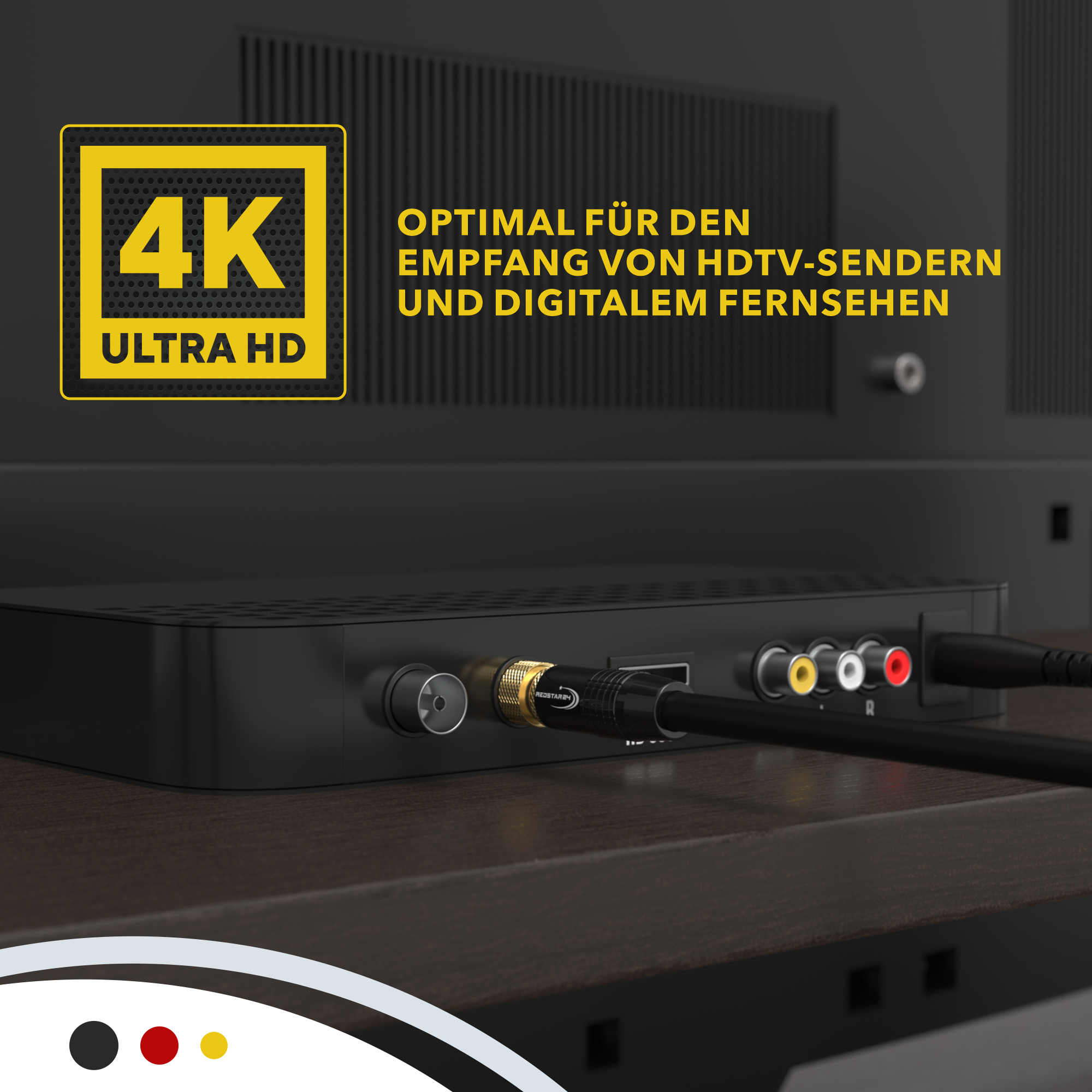 ARLI 7m Sat-Anschlusskabel – Doppel-Winkel-F-Stecker, 5-fach Geschirmt, 135 DB, Für 4K/8K HD, Schwarz