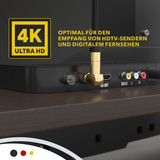 RedStar24 SAT Antennenkabel 135 dB – 2x 90° F-Winkelstecker – HDTV, DVB-S/S2, DVB-C, Kabelinternet, UHD, vergoldet – Schwarz/Weiß – 1m bis 20m