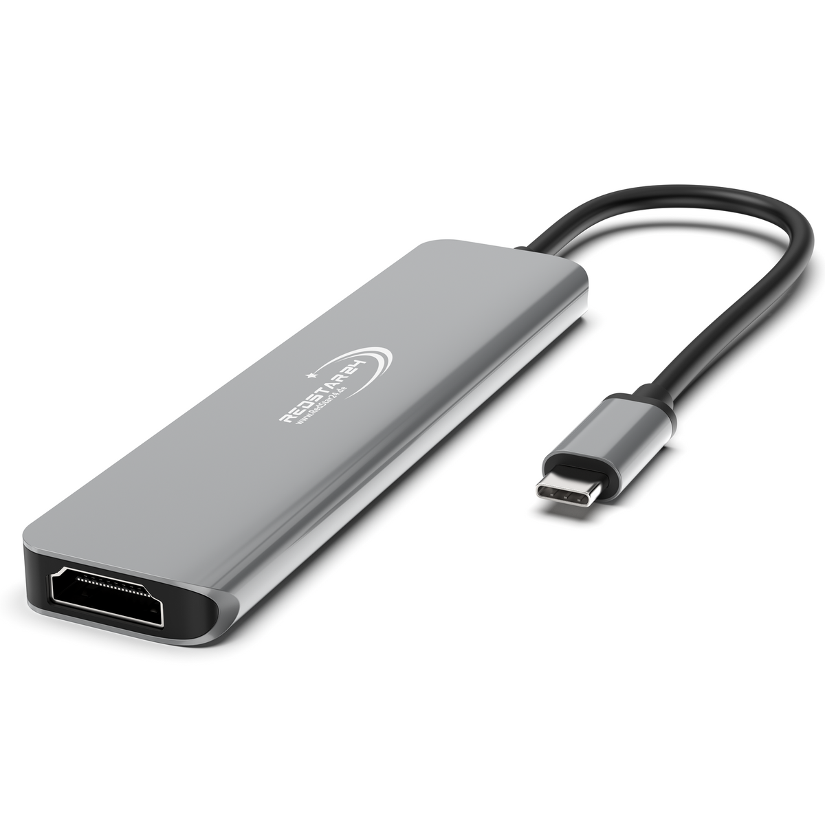 RedStar24 USB C Hub 7-in-1 Adapter – HDMI 4K, USB 3.0, MicroSD/SD, USB-C &amp; PD 100W – Space Gray for MacBook, Laptop, Samsung, TV