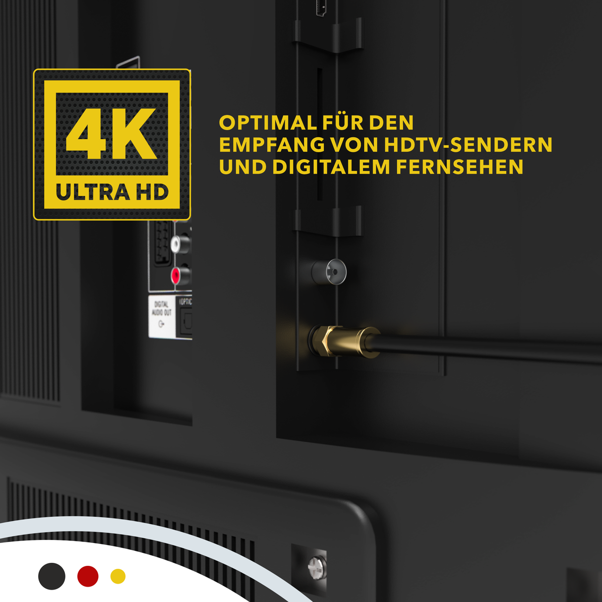 RedStar24 SAT Kabel 135 dB – F-Stecker auf F-Stecker – Satellitenkabel / Antennenkabel – UHD, DVB-S2, DVB-C, Kabelinternet – Schwarz/Weiß – 1m bis 20m