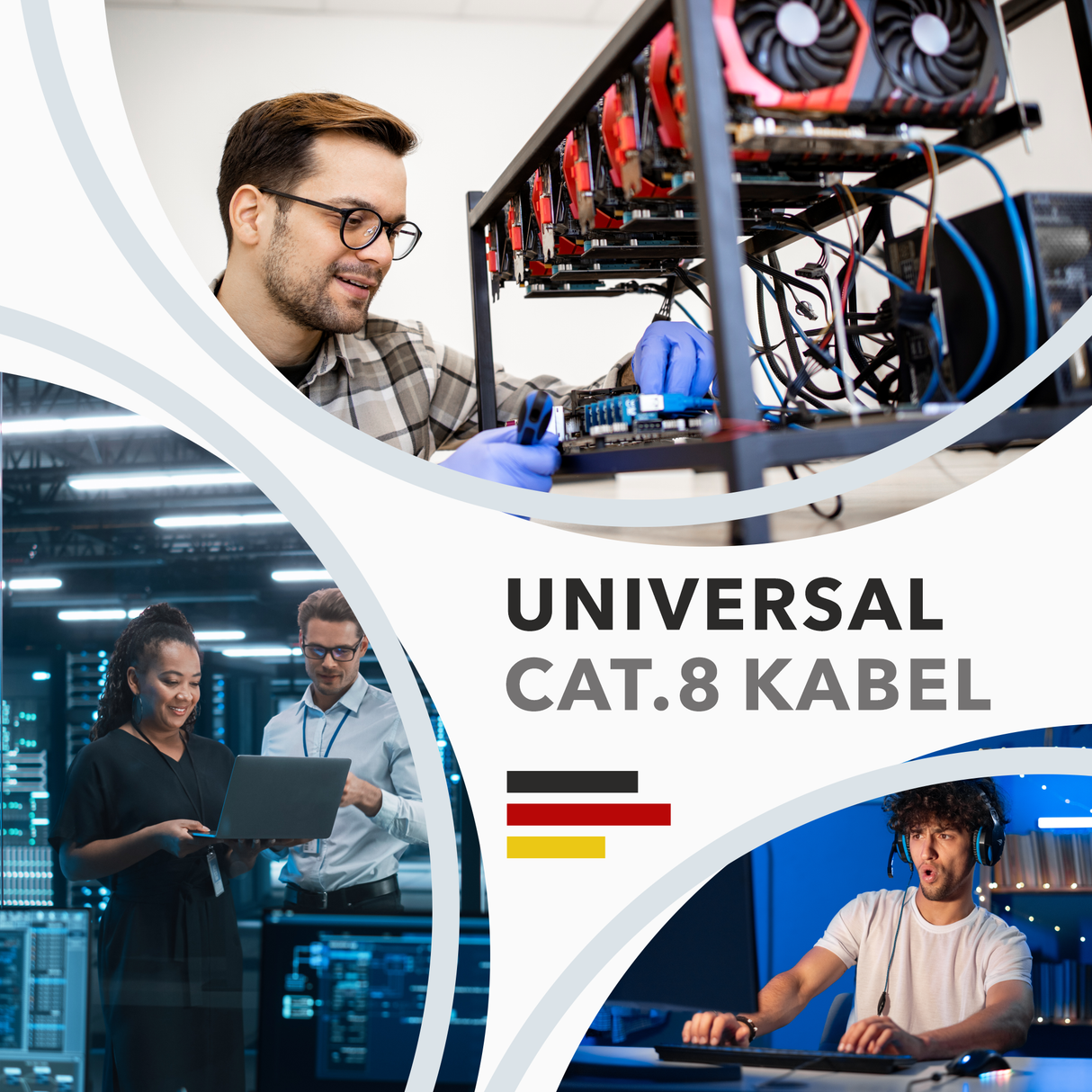 RedStar24 CAT 8 Netzwerkkabel Verlegekabel S/FTP PiMF – 2000 MHz, 40 Gbit/s (10m–100m)